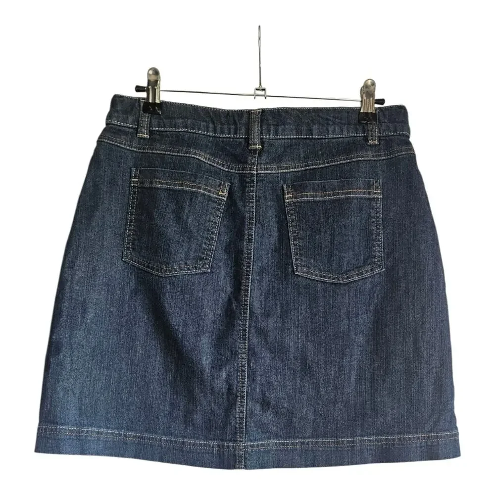 Croft & Barrow Skort Size 8 Jean Denim Stretch Pockets Med Wash